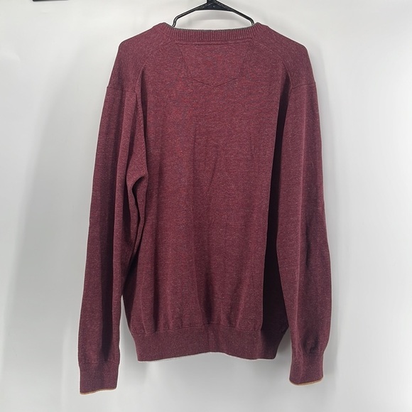 Robert Graham v neck sweater burgandy 100% cotton business casual career event - Picture 12 of 13